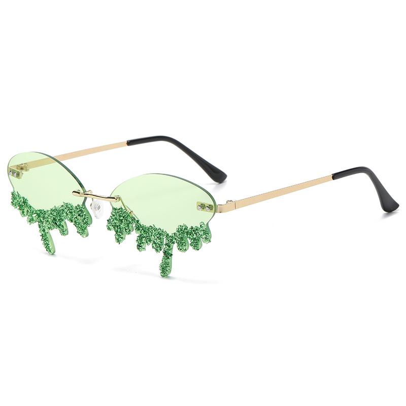 Summer Season Tear Frame Sunglasses Asymmetrical Shape Gradient Color Options
