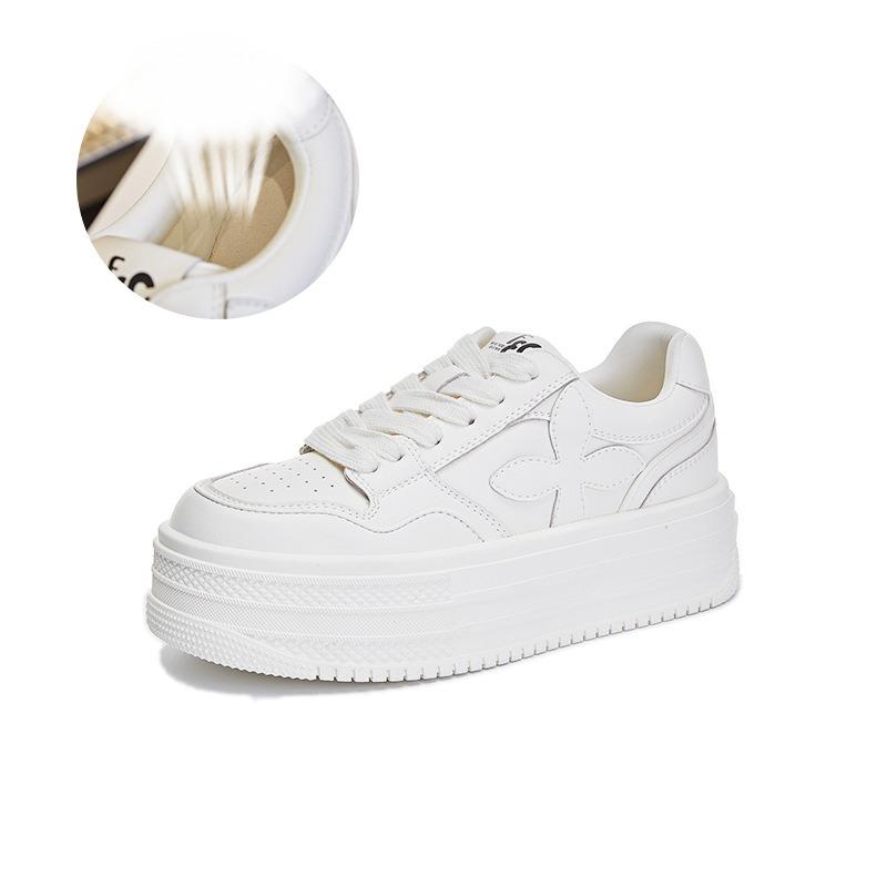 Белые туфли Muffin Thick Bottom Single Shoes Женские увеличенные спортивные женские туфли — фото 4