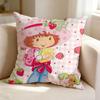 Cute Girl SStrawberry SShortcake  Pillow Case Square DoubleSided Sofa Cushion Cover Bedroom Bedside Pillow