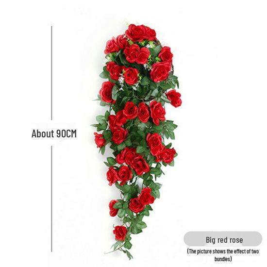 Künstliche Orchideen- & Rosen-Ranken-Hängeampel - Dekorative Zimmerbegrünung für Wohnzimmer