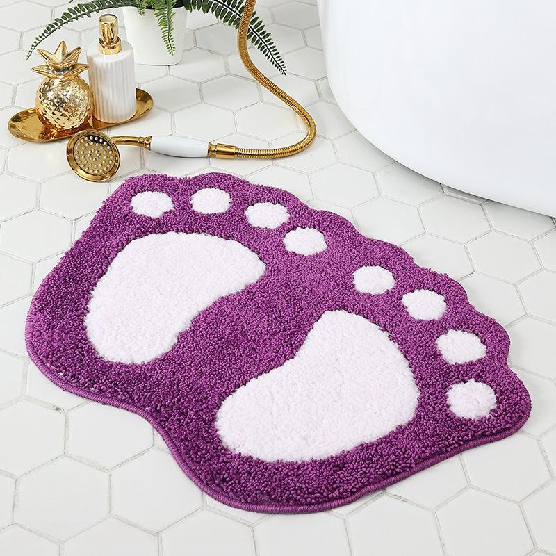 Cute Footprints Big Feet Bath Mats Pads Cartoon Style Toilet Non-slip Rug for Bathroom Carpet Bath Mats Foot Print Rug