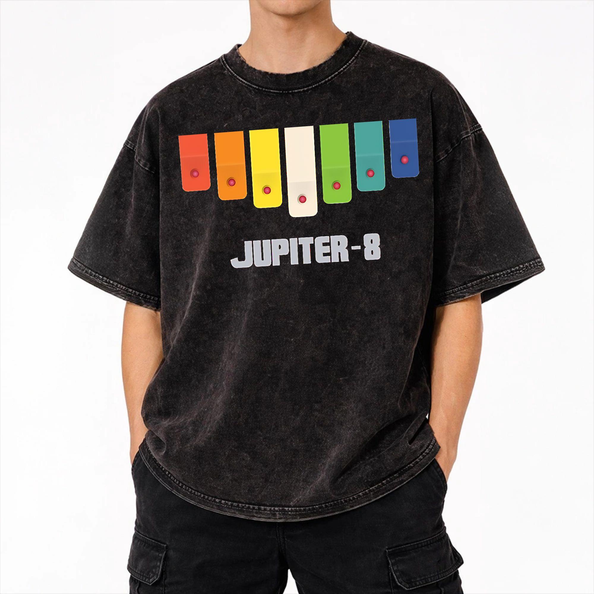 Roland Jupiter 8 Rainbow Washed T Shirts Streetwear Hip Hop Vintage T-Shirt Tees Tops Men Women Cotton Oversize S разноцветный
