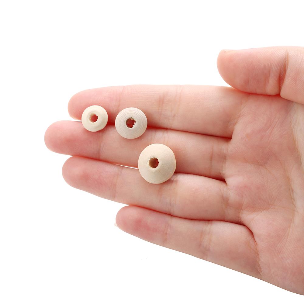 100/200Pcs/Lot Natural Wood Spacer Beads Flat Shape Charm Wooden Loose Beads For Jewelry Making DIY Bracelet Pacifier Clips
