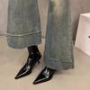 2025 Autumn and Winter Women's New Classic Pointed Thin Heel High Heel Temperament Thin French Fashion Versatile Internet Celebrity Short Boots