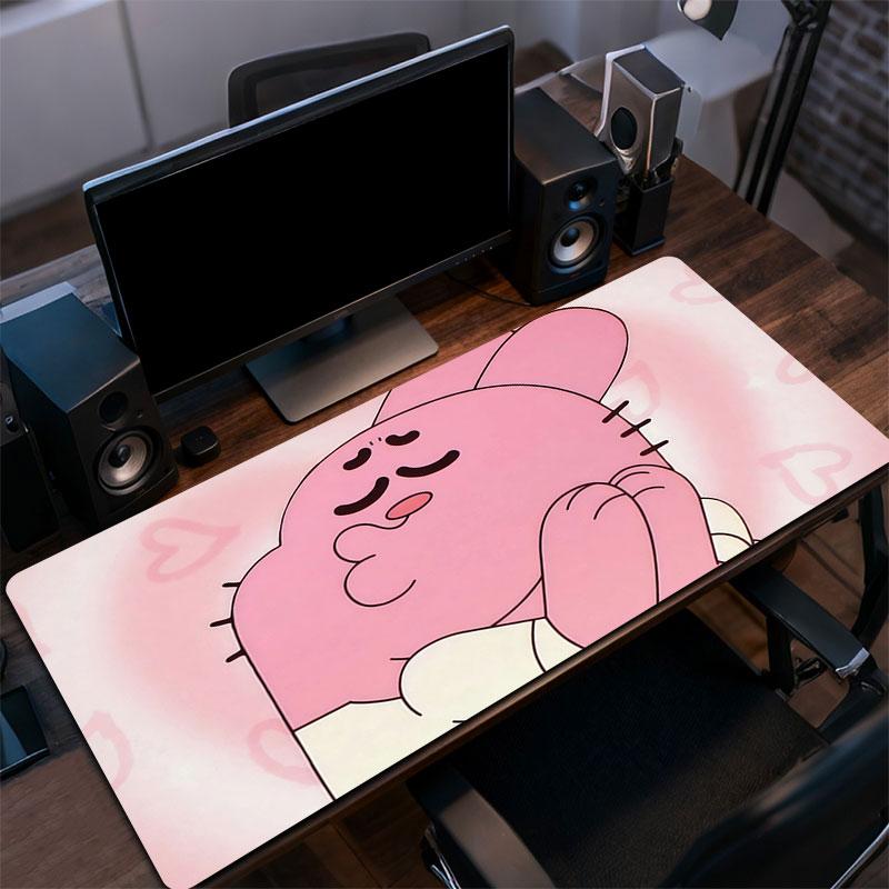 Richard Watterson Mauspade, Große Gaming-Schreibtischmatte, Rutschfestes XXL-Mauspad für Laptop & Tablet, Mini-PC-Spielmatte mit genähten Kanten