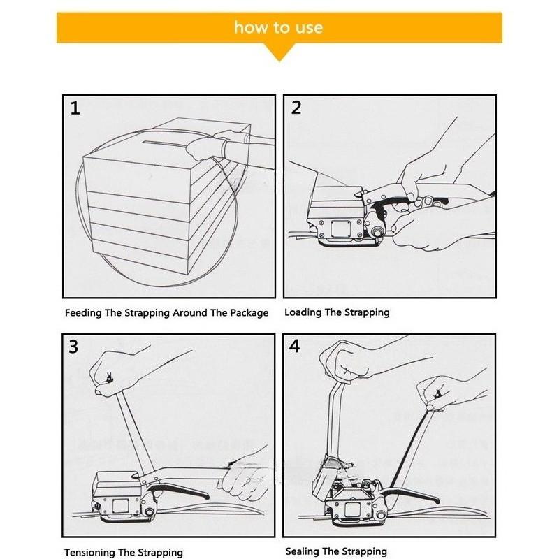 A333 Handheld Sealless Steel Strapping Tool High-strength Alloy Steel Band Packing Tool Portable Steel Strip Strapping Machine