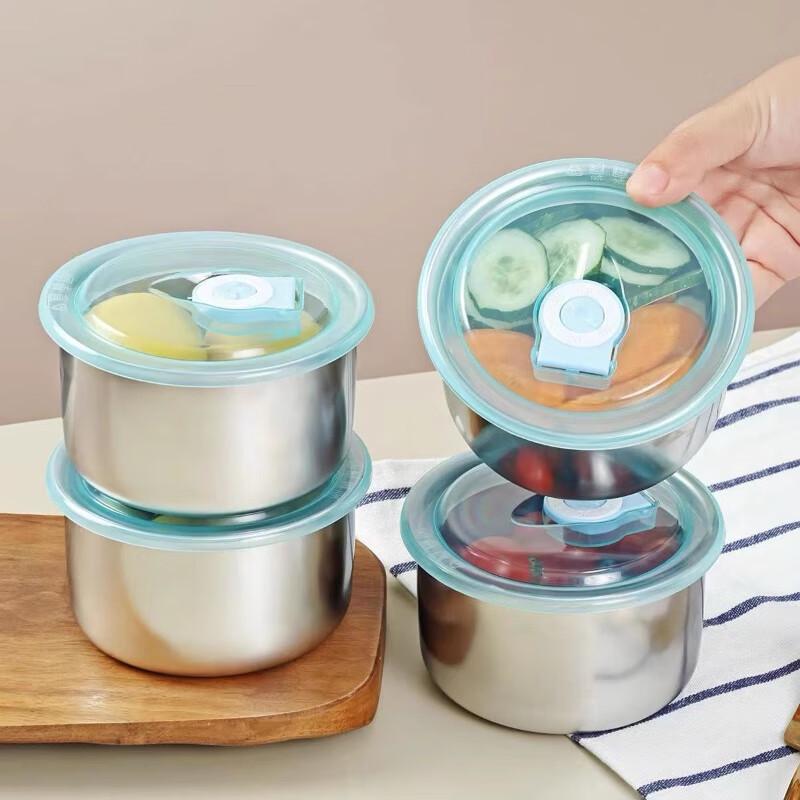 Stainless Steel Airtight Food Storage Container with Lid - Round Picnic & Lunch Box