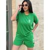 Womens Oversized Casual Two-Piece Set Short Sleeve T-Shirt Cropped Shorts With Letter Print Outfit