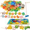 Monterssori Baby DIY Wooden Toys Cartoon Fruit Animal Stringing Threading Wooden Beads Educational Toys for Kids Christmas Gift