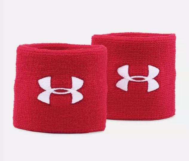 Under Armour Opaska na nadgarstek do ćwiczeń Ua Trening koszykówki Sprzęt ochronny sportowy Opaska pochłaniająca pot 1276991 600 Red / One size czerwony