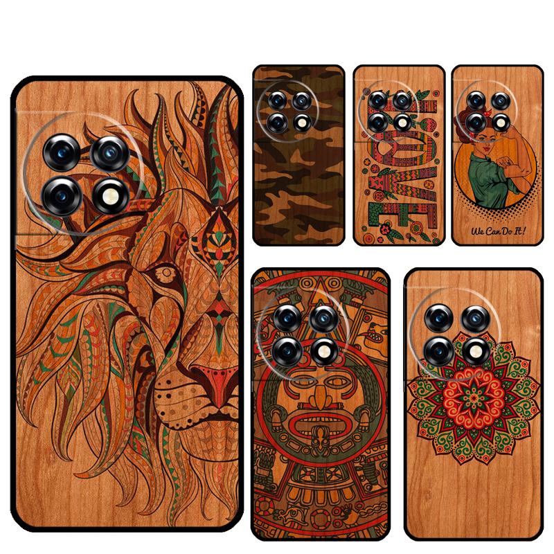 Wood Pattern Funda For OnePlus 12 12R 13 R 11 9 10 Pro 8T 9RT 10T OnePlus Nord 4 CE 2 3 Lite N20 N30 Case