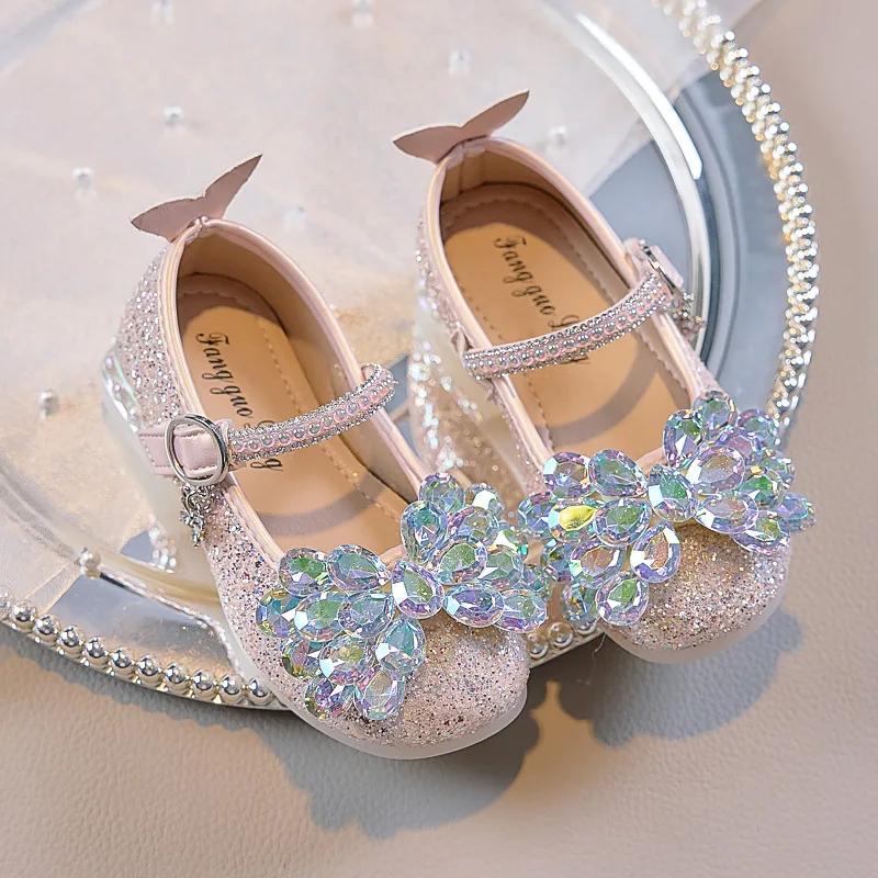 2024 Children Leather Shoes for Girls Autumn New Fashion Korean Style Soft Sole Anti-slippery Versatile Chic Princess Dress Shoe