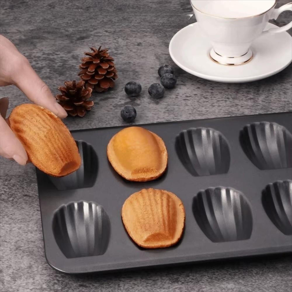 Carbon Steel Baking Pan 12 Cup Madeleine Tray Easy To Demold Baking Tool Oven Bakeware