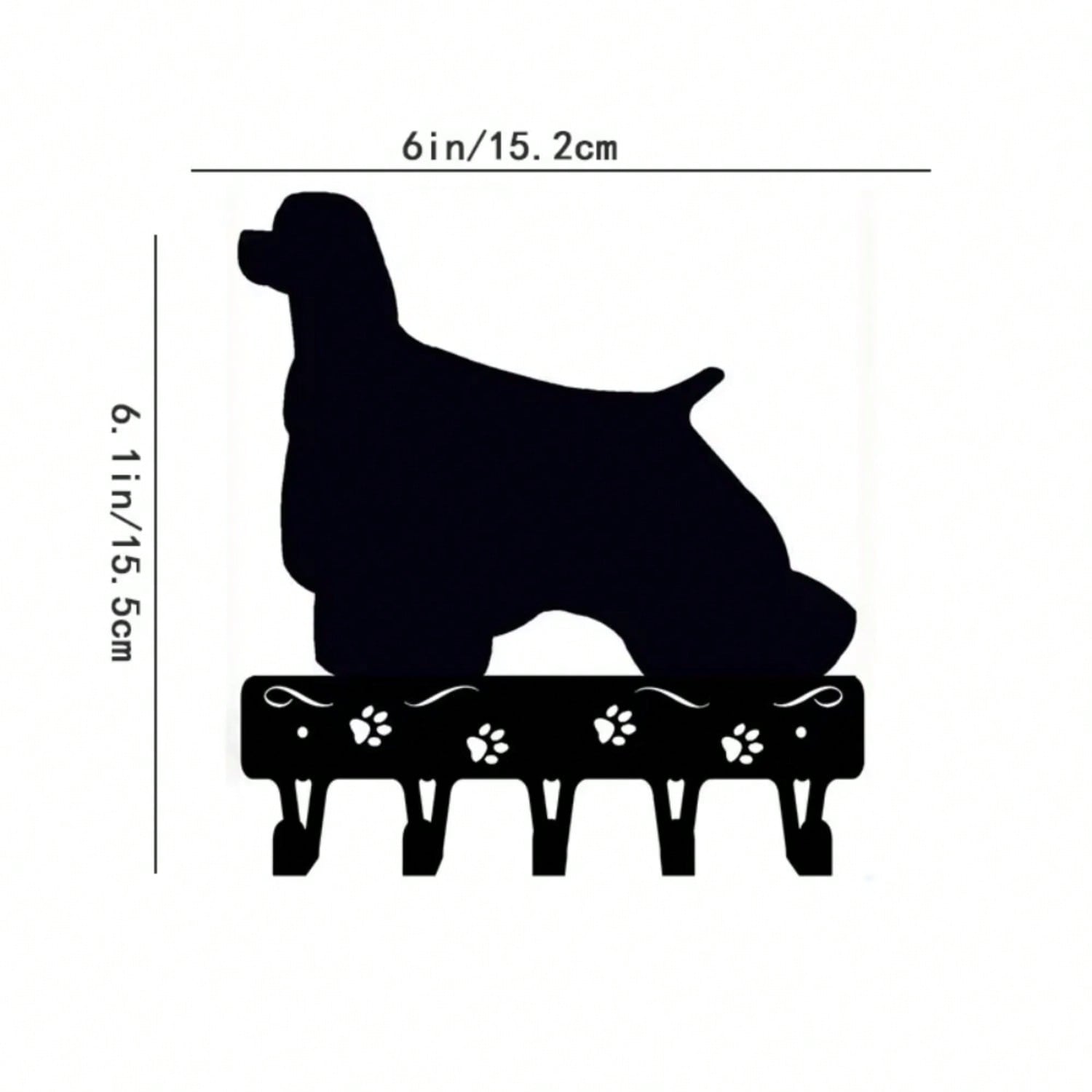 

Metal Dog Key Holder Wall Hook Rack Iron Craftwork Cocker Spaniel Keychain Towel Hanger Bathroom Bedroom Decor TY1035-6in