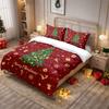 3pcs Christmas Tree Red Printed coreless Bedding Set Bedroom Dormitory 1 Duvet Cover 2 Pillowcases Machine Washabl