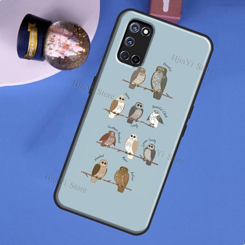 Fashion Cartoon Owl Case For OPPO A74 A94 A54 A57 S A77 A76 A96 A52 A72 A91 A93 A5 A9 A31 A53 A15 A16 A17 Cover