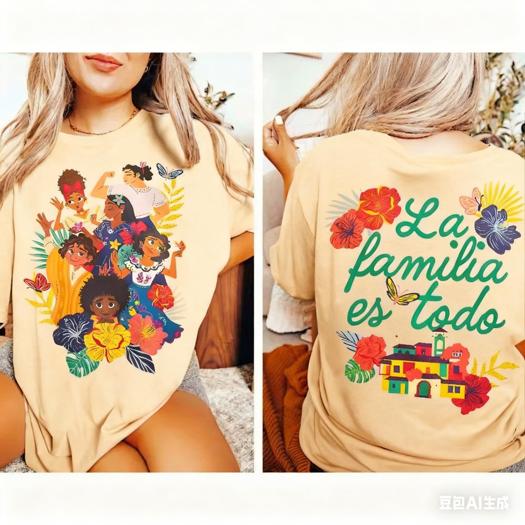 Twosided Encanto Family La Familia Es Todo Floral Tshirt Luisa Maribel Antonio Isabel Tee Encanto Madrigal House Shirt S