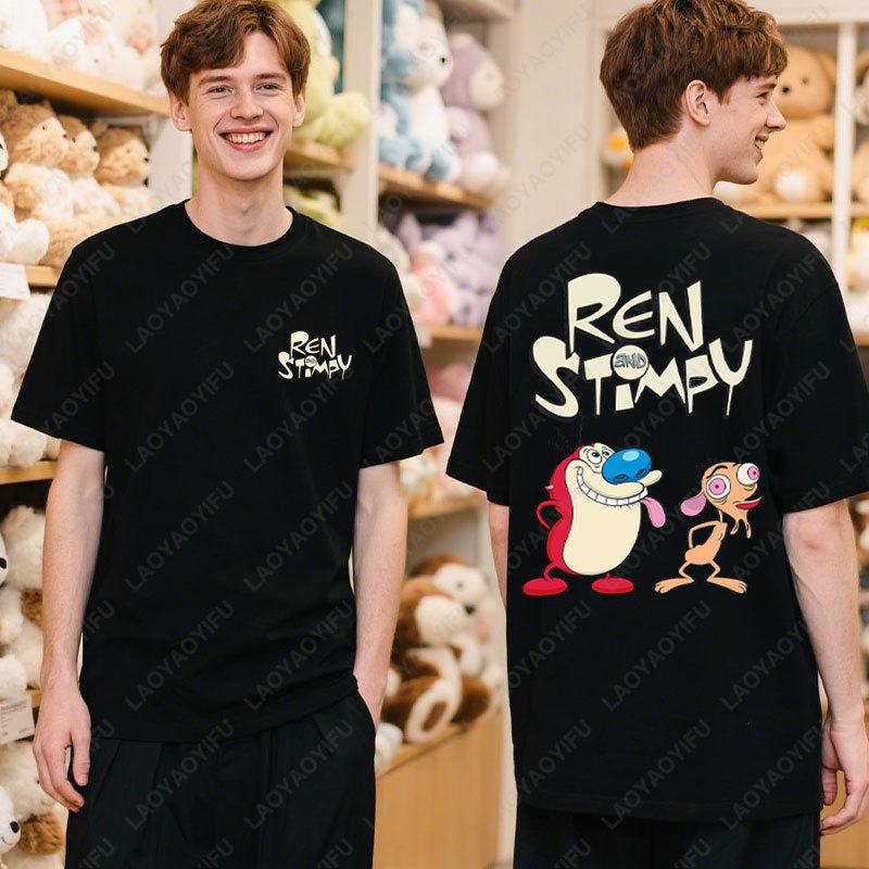 Ren and Stimpy Adulting Whats That TShirt High Quality Cotton Shirt Mens Womens Camisetas Trending Hipster Cotton Unisex Tee