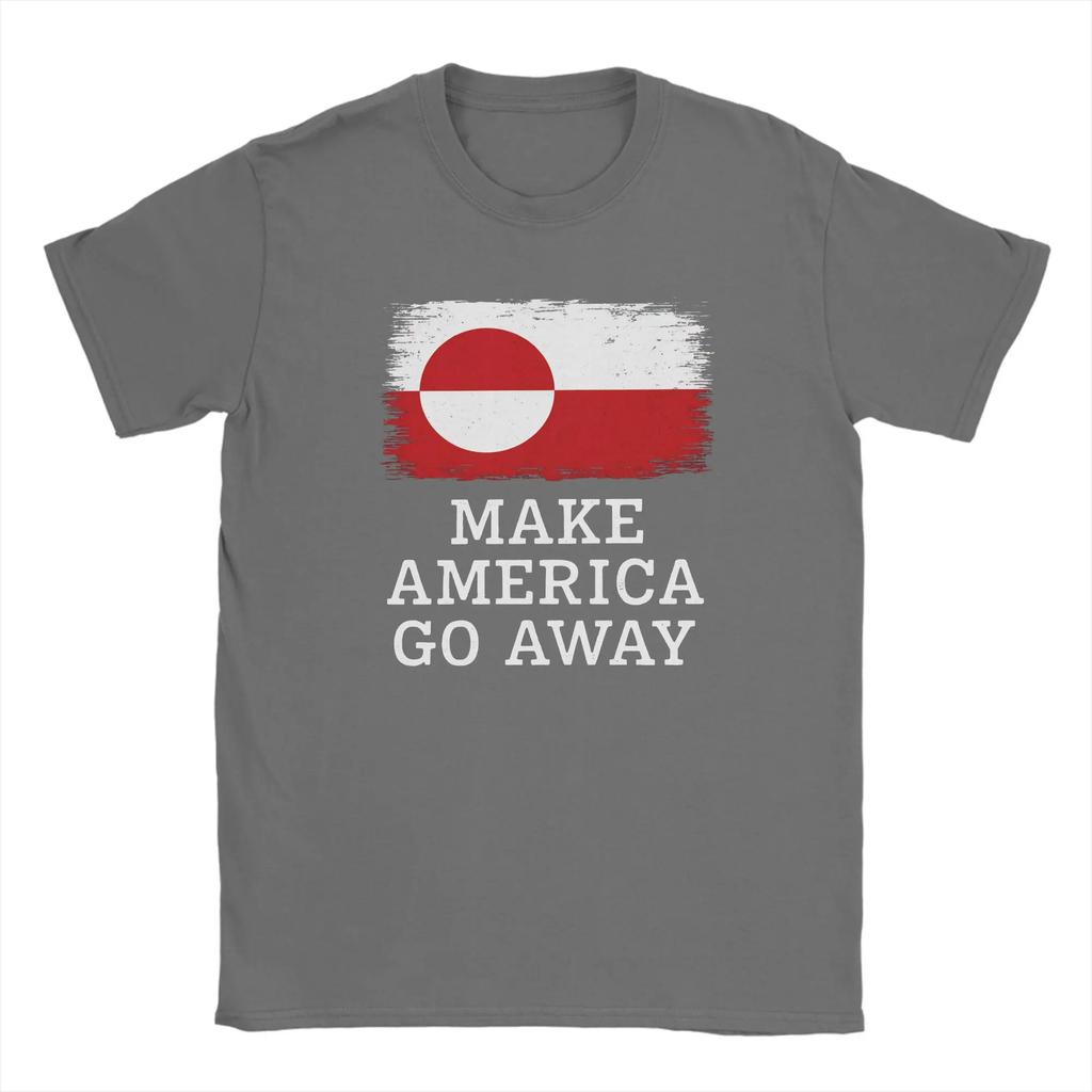 Oversized T Shirt Summer Make America Go Away Leisure Tshirts Greenland Flag Cotton Tshirt For Unisex Y2k Short Sleeve Clothing