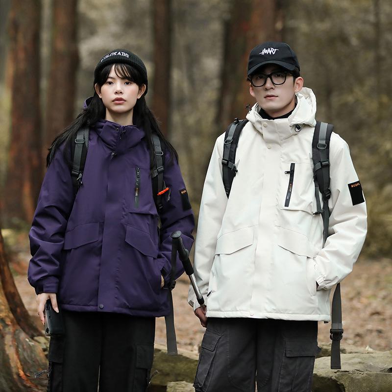 Men's Trendy Autumn Windbreaker: Stylish, Three-Proof, Warm Workwear and Casual Cotton Jacket for Couples