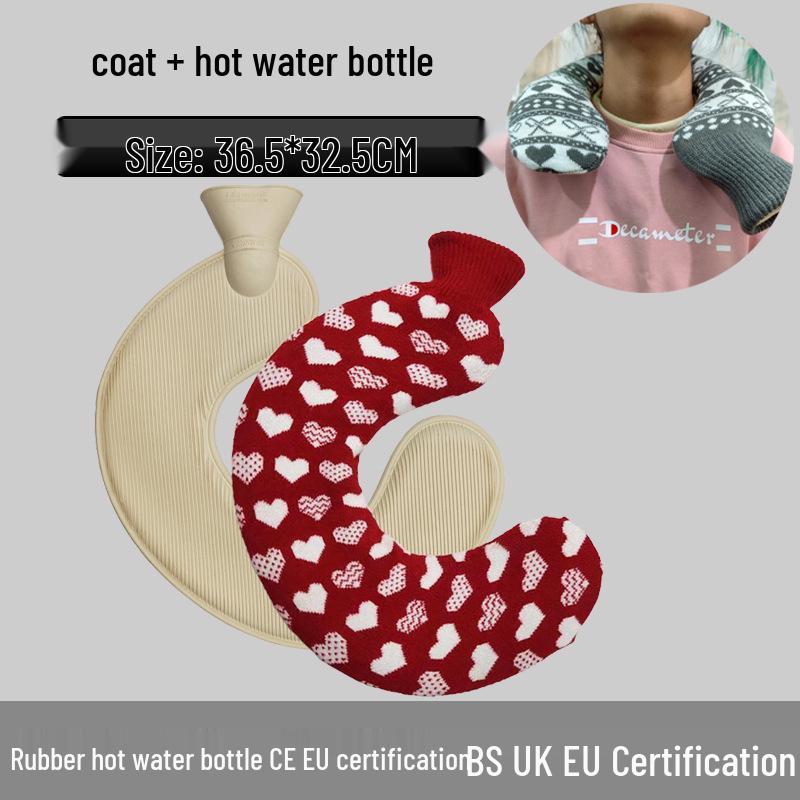 Explosion-Proof Hot Water Bottle: Rubber Design for Stomach and Feet, Long-Lasting Warmth
