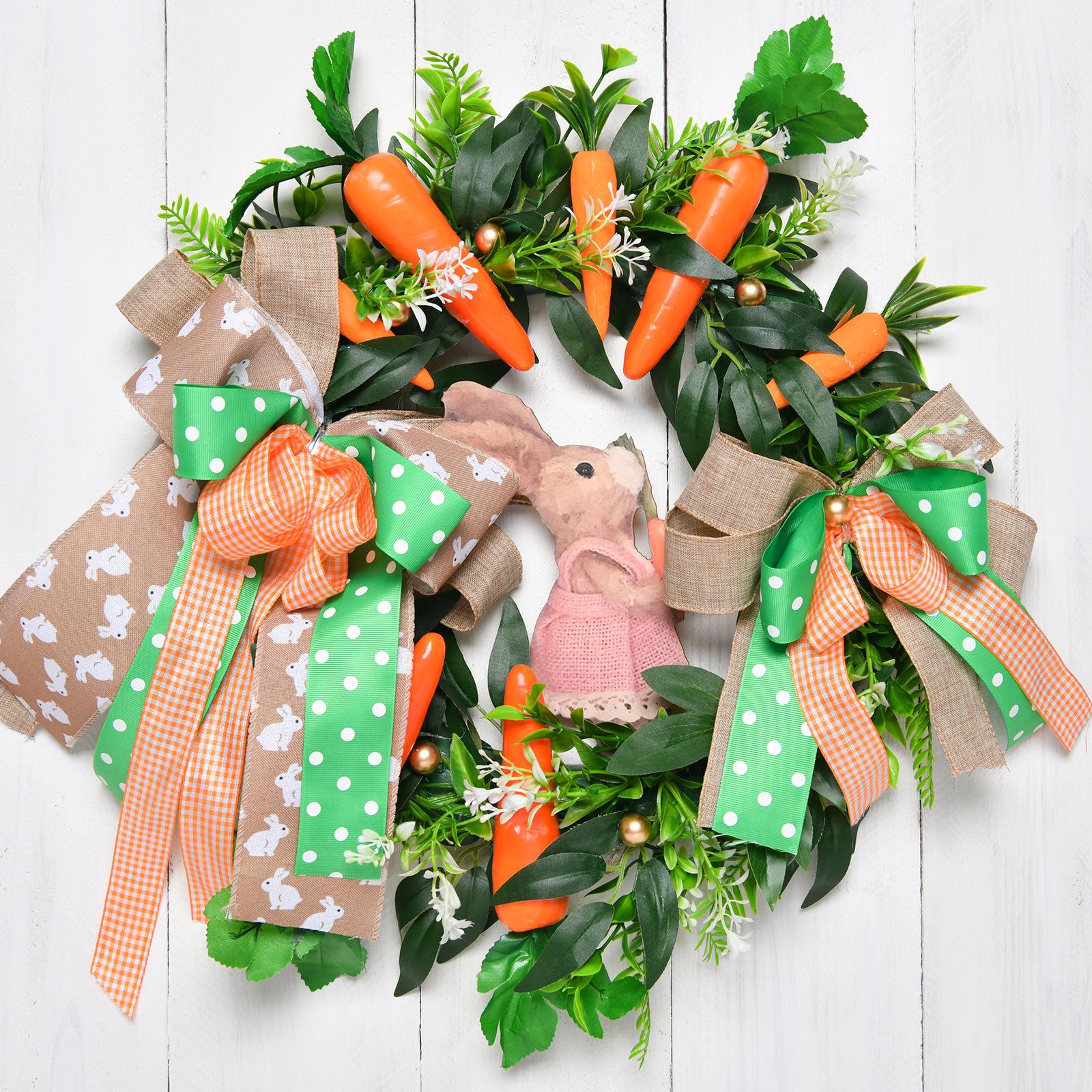 

Пасхальный декоративный венок из редиса, кролика, яйца, паутины, венок, имитация растения, подвеска на дверь, скандинавский стиль