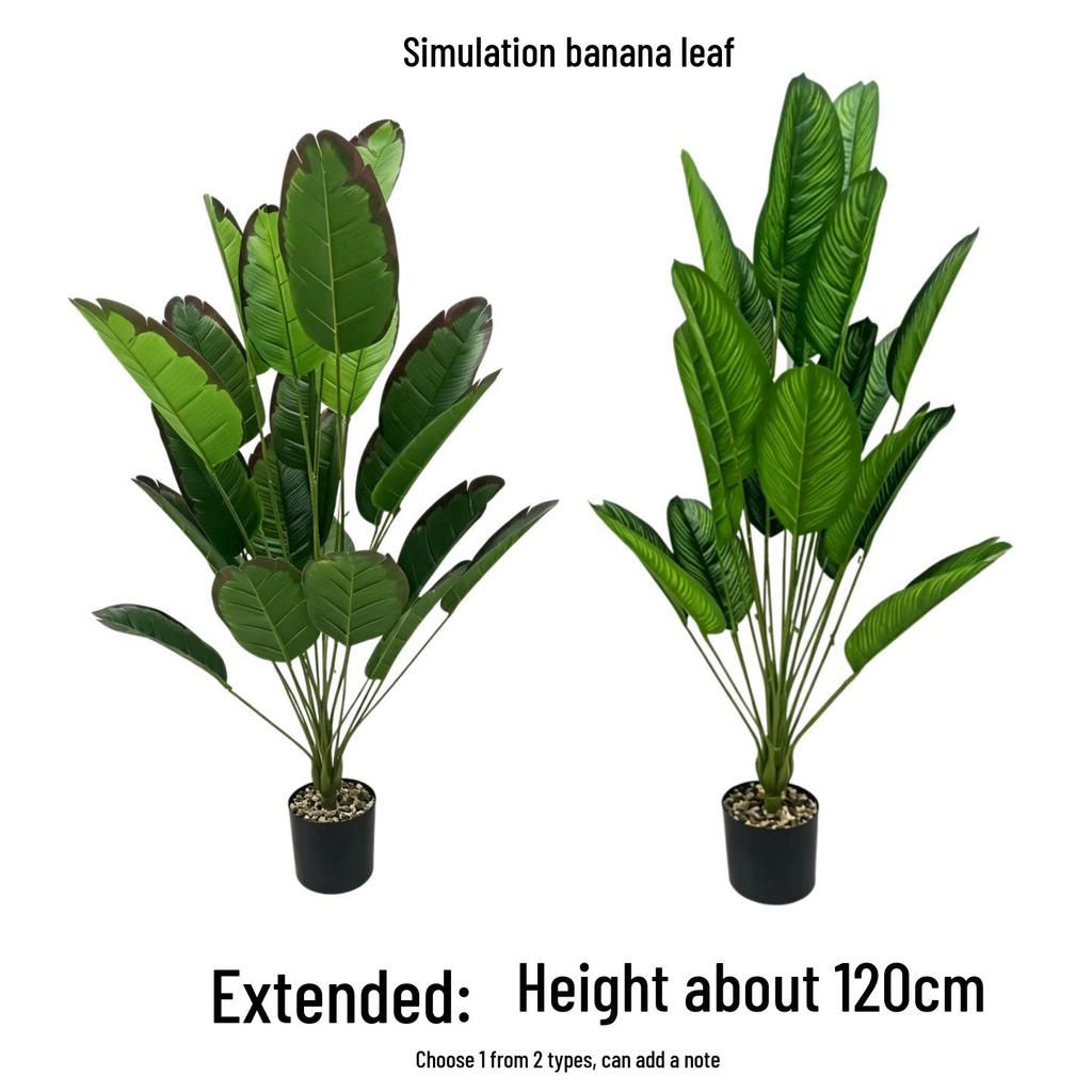 Traveler's Palm Faux Plant with Hanging Bell - Indoor Greenery & Landscape Decoration