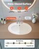 VEVOR Semi Recessed Bathroom Sink, 485 X 425 Mm Oval White Ceramic Vessel Sink with Overflow Hole and 3 Faucet Holes
