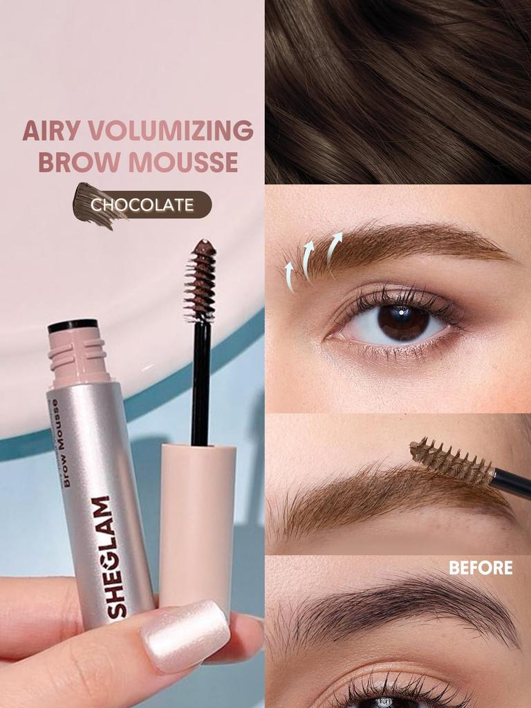 Sheglam Airy Tinted Volumizing Eyebrow Gel High Color 3D Eyebrows Chocolate Mousse/Mascara - Payoff, -