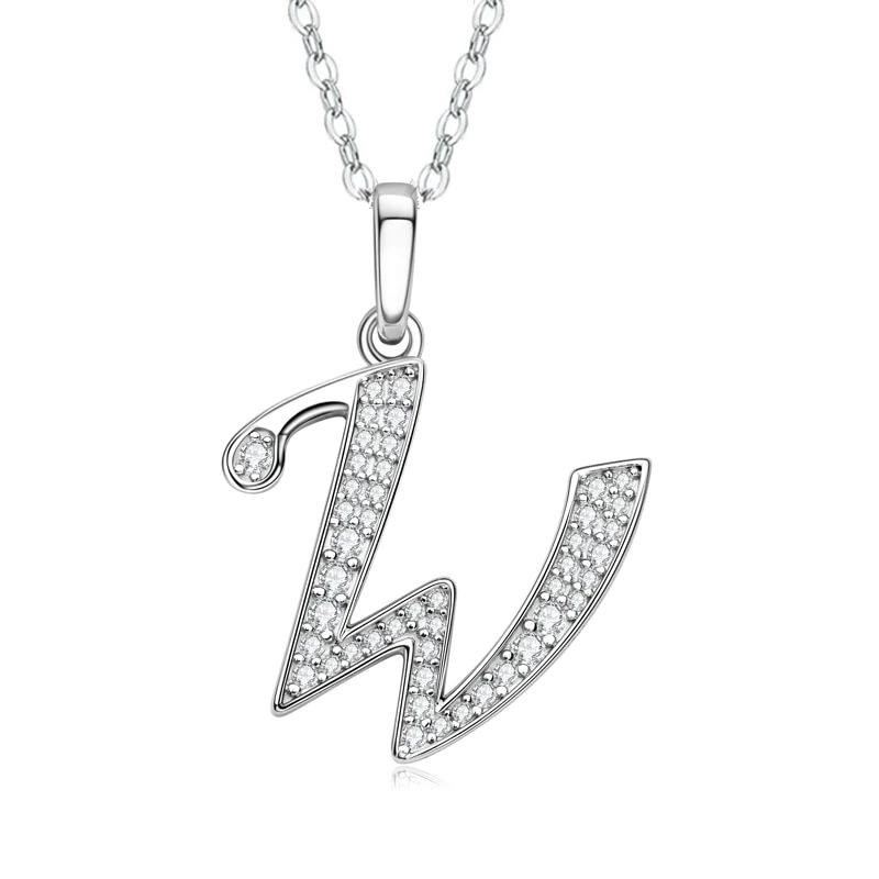 New Design 26 English Letter Zircon Pendant Necklace Trendy Temperament Personality Necklaces Fashion Jewelry Gift