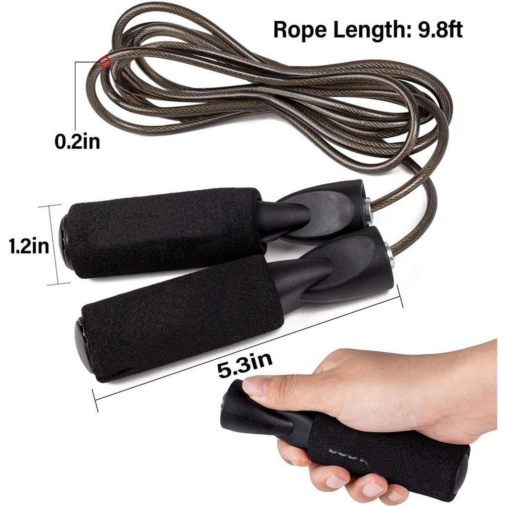 Black Jump Rope For Kids Steel Wire Jump Rope Fitness Equipment Sports Durable