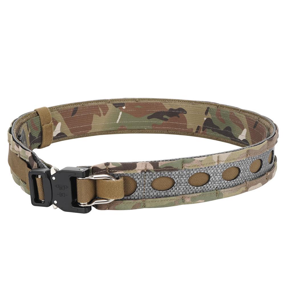 Bison Lightweight Double Layer Tactical Belt with Quick Release Metal Buckle