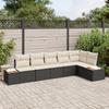 VidaXL Six-piece Garden Sofa Set with Cushions In Black Synthetic Rattan 3348093