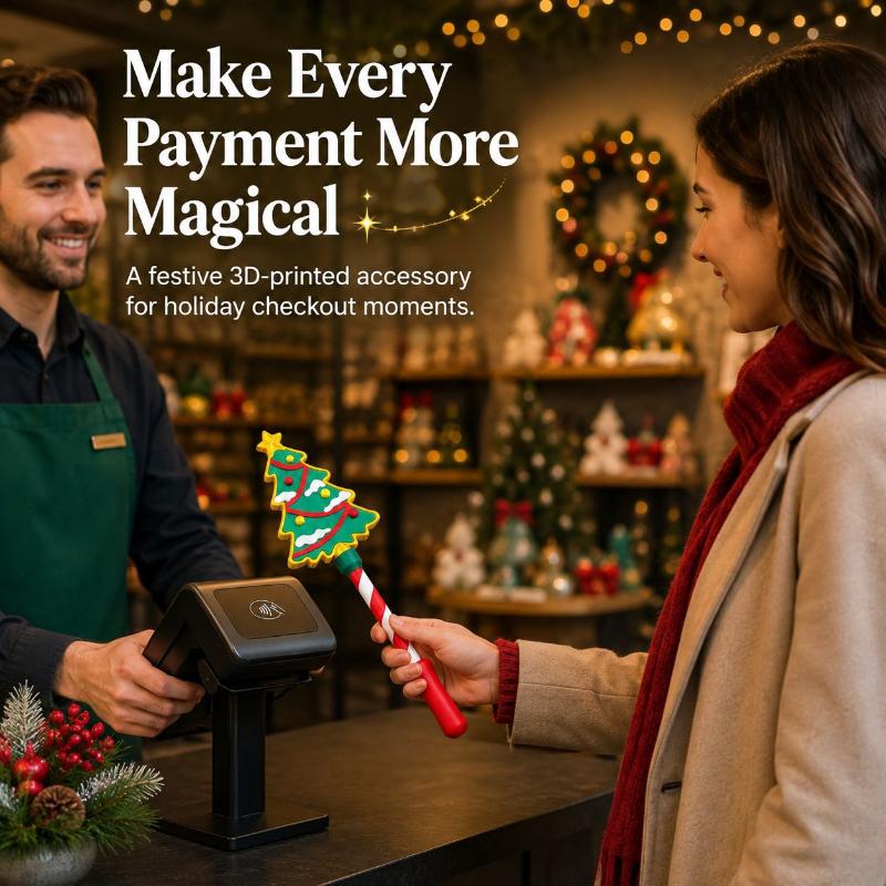 Credit Card Wand Christmas Payment Magic Wand Card Reader Payment Holiday Checkout Prop Fun Santa Payment Accessory