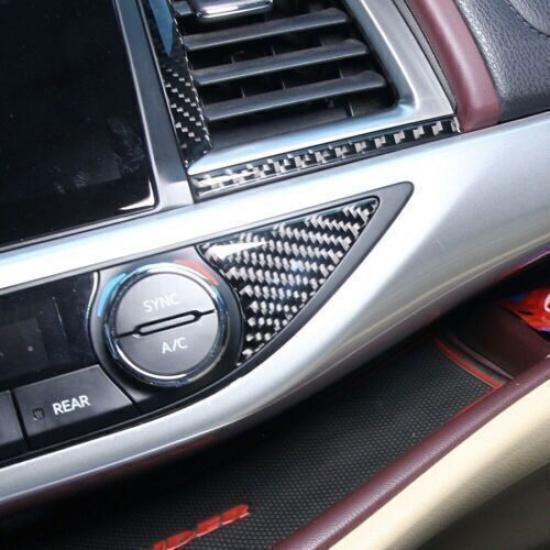 For Toyota Highlander 2014- Real Carbon Fiber Console AC Switch Cover Trim