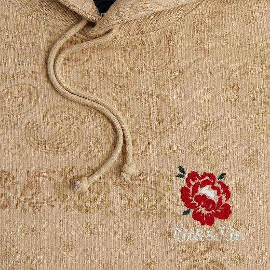 Kith Paisley Nelson Hoodie Canvas Men Tops Tan KHM031466-210