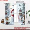 Set Of 2 Flat Printing Merry Christmas Party Curtains Snowman Forest Animals Scopic Stylish Polyester Curtain Made