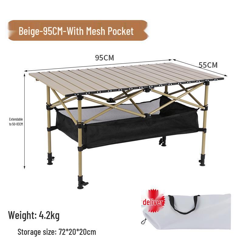Verstellbarer Outdoor-Roll-up-Klapptisch für Camping und Grillen