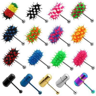 Gioielli piercing per il corpo con perno vibrante sulla lingua, forma di martello punk unisex