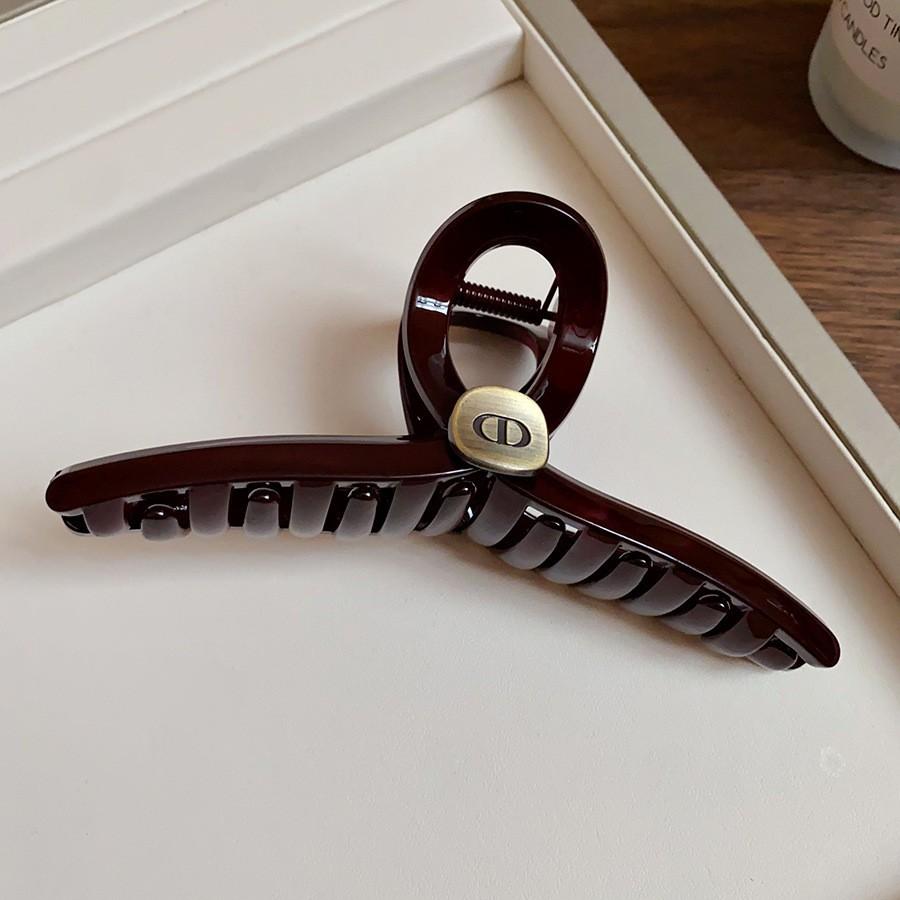 Autumn and winter retro double-sided plush flower grab clip hairpin back head shark clip French sweet hair accessories woman