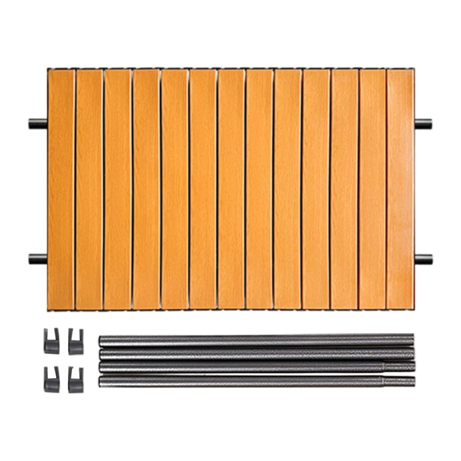 

Outdoor Folding Table Sturdy Camping Table with Storage Organizer for Picnic Barbecue and Terrace Use коричневый