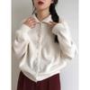 Autumn Winter Women Knitted Cardigan Sweater 2024 New Retro Korean Fashion Loose Sweaters Jacket Solid Color Long Sleeve Clothes 2593