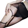 Black Glossy Leg Sexy Suspender Stockings Single Side Diamond Chain Aurora Stockings  Ultra-thin Pantyhose