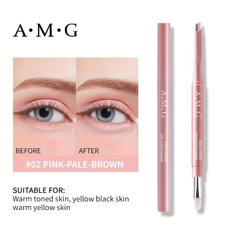 Dual-Ended Eyeshadow & Highlighter - Pink Brown Glitter Liquid Eyeliner for Beginners, Smooth Makeup Tool for Precise Eye Bag & Eye Enlargement
