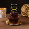 Glass Hat Wine Pattern Cake Toppers Festival Paper Flags Inserts Party Decor