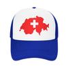 Cappellini da Baseball a Rete con Mappa e Bandiera Svizzera Svizzera Unisex Donna Sportivi Cappelli Parasole Regolabili Estivi Cappellino Trucker