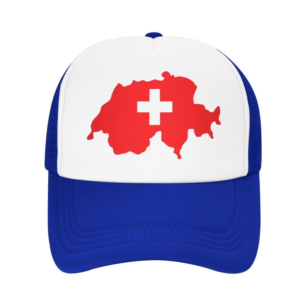 Cappellini da Baseball a Rete con Mappa e Bandiera Svizzera Svizzera Unisex Donna Sportivi Cappelli Parasole Regolabili Estivi Cappellino Trucker