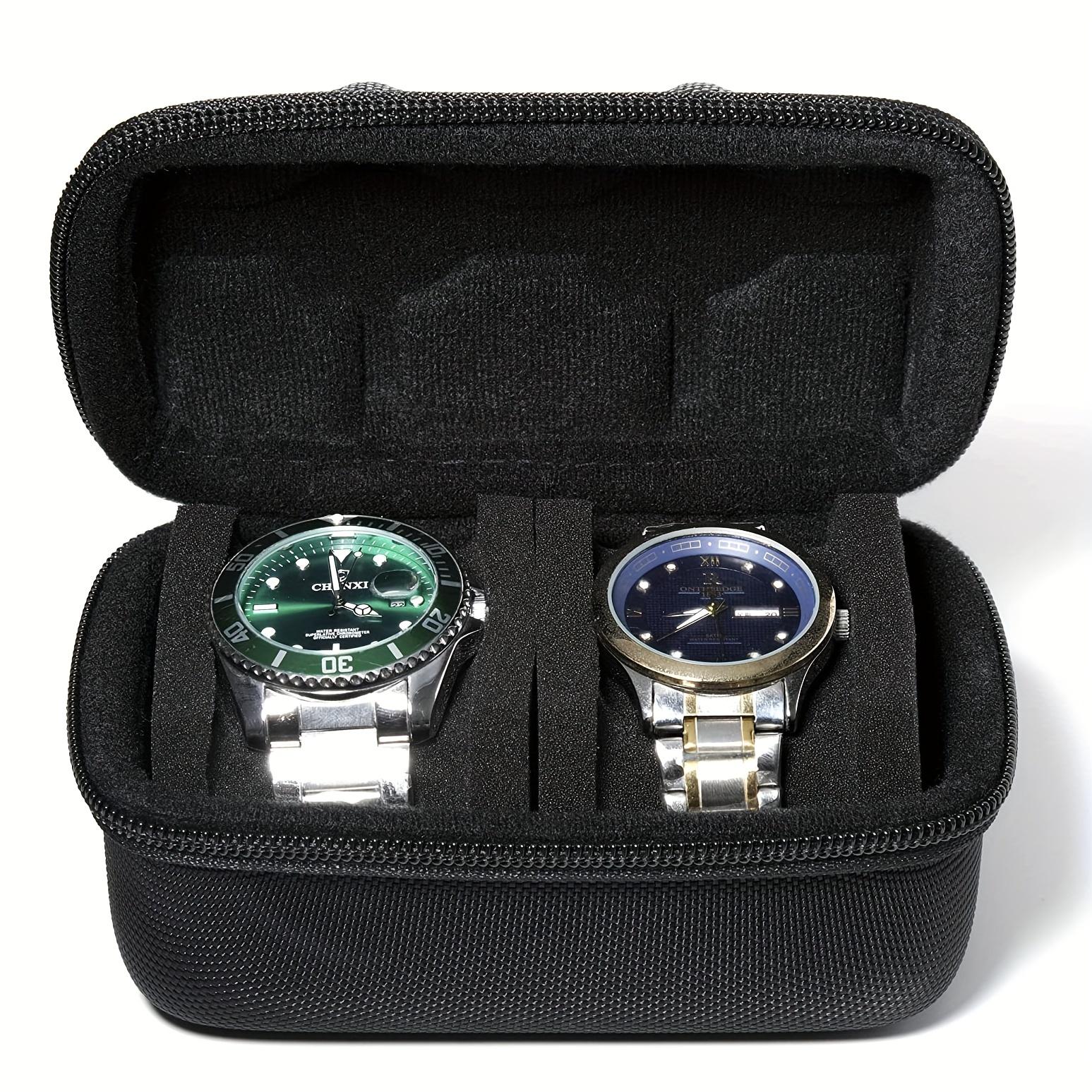 

1 шт. Жорсткий футляр для зберігання годинників з 2 відділеннями для карт, Дорожня сумка для зберігання, Жорсткий корпус, Портативний, Захист від тиску, Ідеальний вибір для подарунків