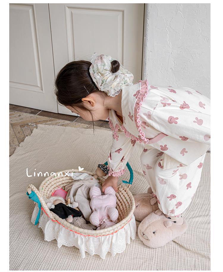 Mori Style Girl's Pajamas: Early Autumn 2025 Lace Peter Pan Collar Set