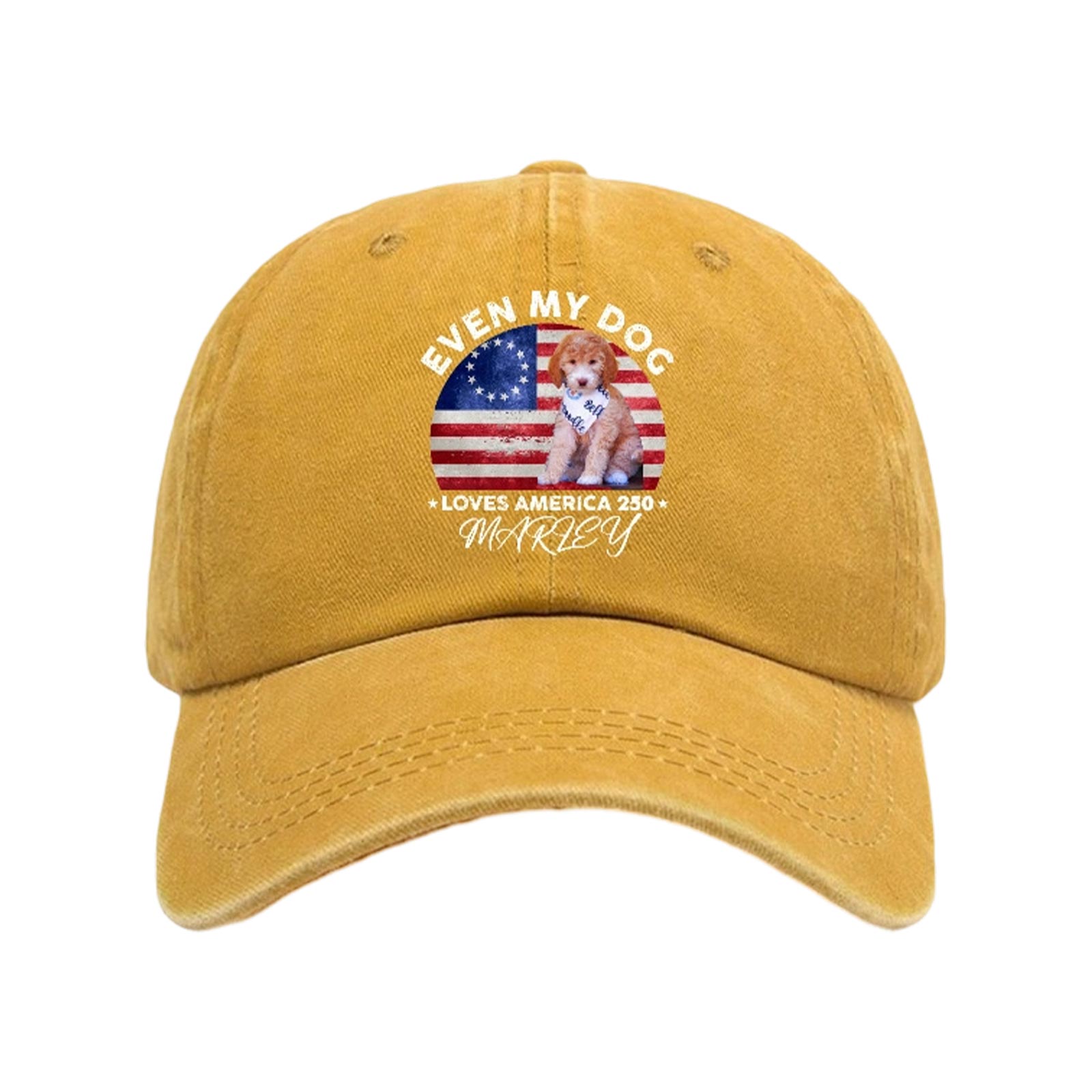 

Printed Baseball Cap, Commemorating The 250th Anniversary Of The United States . One Size жовтий